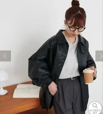 디스코트 빈티지 PU 가죽 자켓 블랙 새상품급