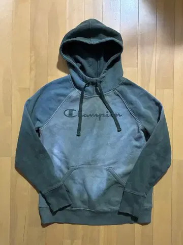 Champion 오니 페이드 보로 퇴색 카키 후드 부착 후드티 S 사이즈
