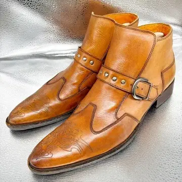 이탈리아제 스테파노 로시 가죽 부츠/42 26.5/웨스턴 부츠/브라운