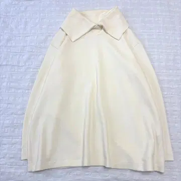 미즈이로 인드 빅 칼라 워셔블 울 니트 풀오버 화이트