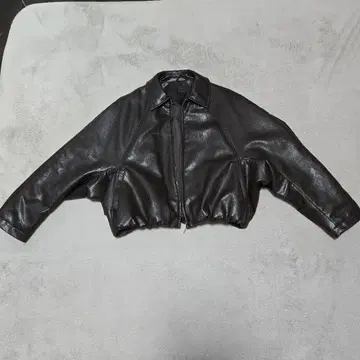 ZARA 다크 브라운 크롭 가죽 자켓 M