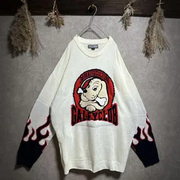 [ 대형견 ] 갈피 파이어 니트 빅 로고 자수 인기 디자인