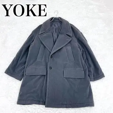 요크 오버 사이즈 더블 브레스트 하프 코트 그레이 cabinet 별주