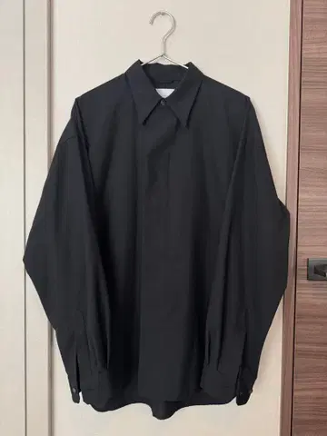 함침 레이어드 오버 셔츠 블랙 사이즈 01