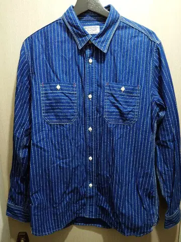 [ SCHOTT BROS. 워배시 스트라이프 긴팔 셔츠 ] 샷