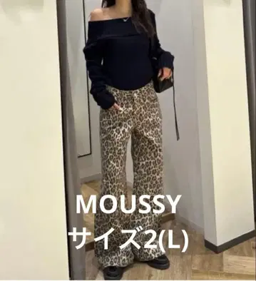 moussy LEO PRNTED WIDE 스트레이트 레오파드 와이드 데님