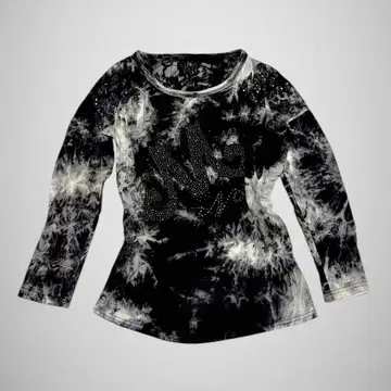 상의 티셔츠 컷소 화이트 블랙 Y2K 헤이세이 갸루