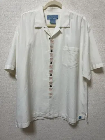 자수 오픈 카라 셔츠 레이온 Bermuda Bay XL