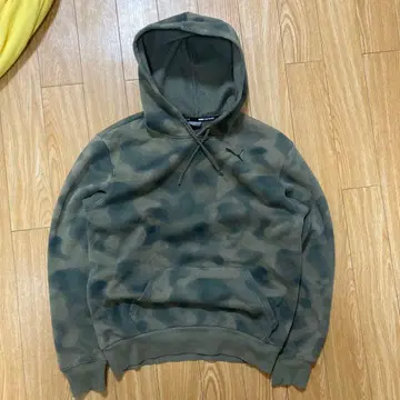 00s y2k puma 카모플라쥬 짧은 기장 실루엣 후드티