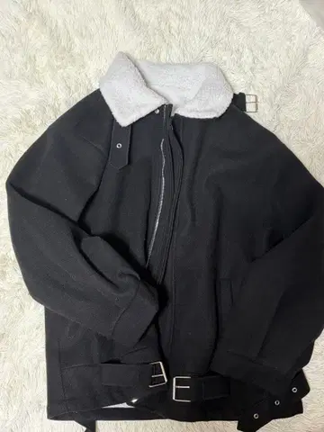 neos ] 빅 실루엣 보아 안감 벌룬 슬리브 코트 자켓