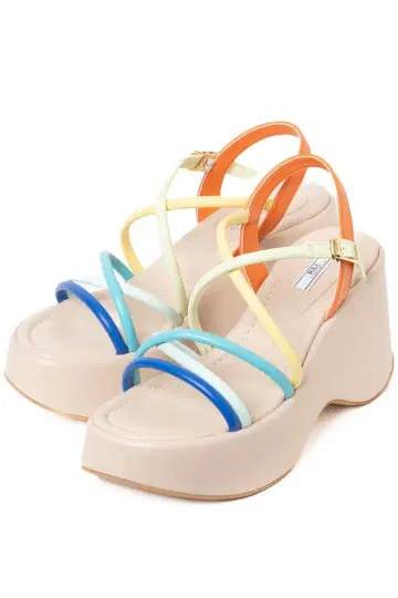 컬러풀 스트랩 통굽 샌들
