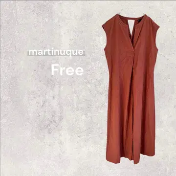 마르티니크 티셔츠 원피스 무릎 기장 슬리브리스 백 버튼 프리 면