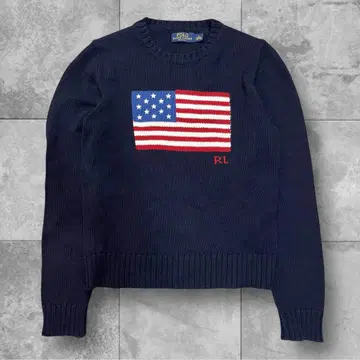 [새상품급] 폴로 랄프로렌 니트 스웨터 M 사이즈 성조기 네이비