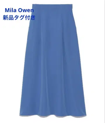 새상품 Mila Owen 하이웨스트 세미 플레어 스커트 손세탁 가능 블루