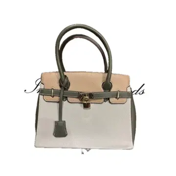 화이트/그린 핸드백 프론트 락 포함