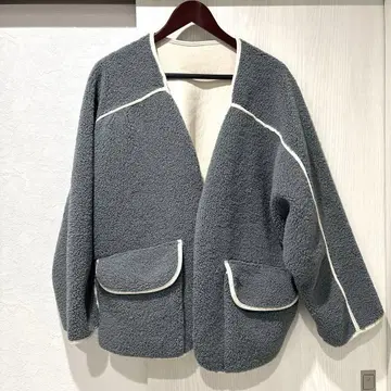 부즈루드 배색 보아 아우터 블루 보아 자켓 1223