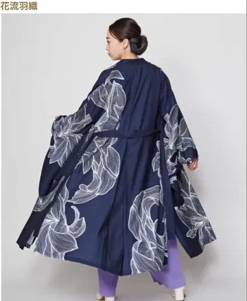 미사용 새상품 와모노야 카야 꽃 흐름 하오리 (네이비)