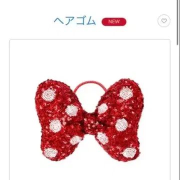 디즈니 미니 머리끈 헤어포니 리본 스팽글 레드