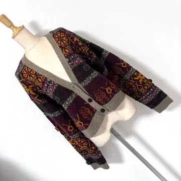 ZARA 자카드 니트 가디건 크롭 k