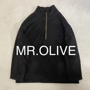 MR.OLIVE 블랙 하프 지퍼 플리스 레이온 미스터 올리브