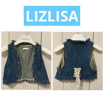 LIZ LISA 리즈리사 데님 베스트 데님 자켓 레이스 플라워 장미