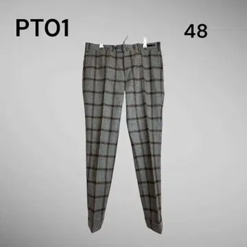 PT01 Fulham Rd. 체크 무늬 울 슬랙스 48