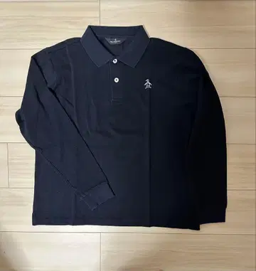 Munsingwear 네이비 긴팔 피케 셔츠