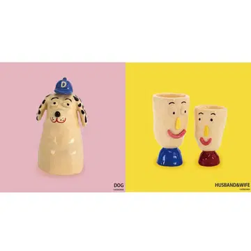 홍가마 개 부부 미니어처 켄엘레