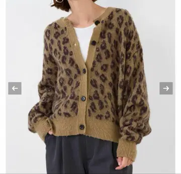 마이카앤딜 레오파드 자카드 가디건