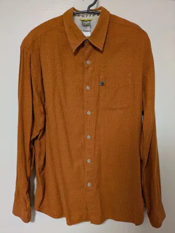 THE NORTH FACE 오렌지 체크 무늬 긴팔 셔츠