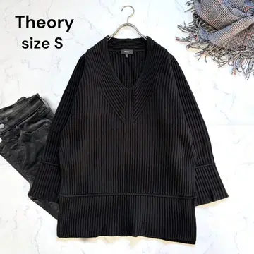 Theory 캐시미어 혼방 V NECK TUNIC 리브 V넥 스웨터
