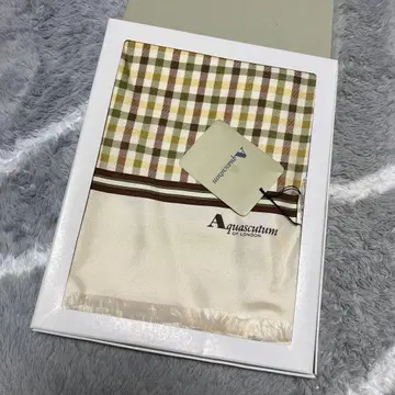 Aquascutum 실크 스카프 스톨 36x145cm 미사용