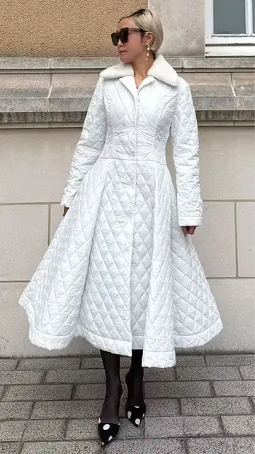 jenne 기능성 면 퀼팅 드레스 코트