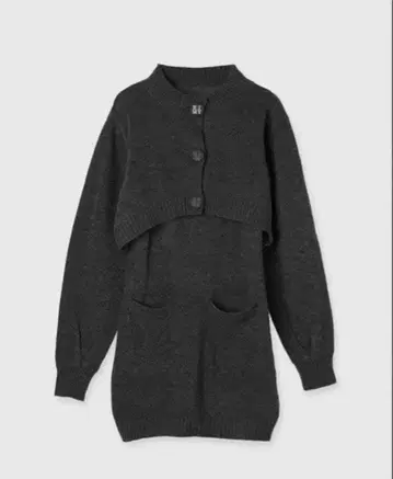 eimyistoire 에이미 로고 버튼 니트 세트 원피스 그레이