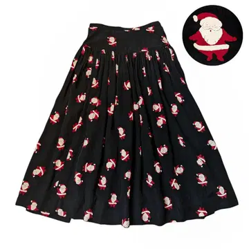 레어 핑크하우스 산타클로스 롱 스커트 크리스마스 블랙 M
