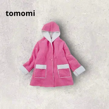 tomomi 후드 부착 보아 코트 한국제 포근포근 헤이세이 레트로 아우터
