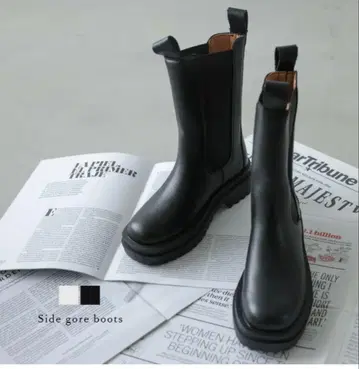 La-gemme 사이드 고어 부츠 블랙