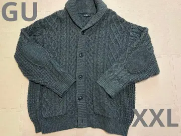 GU 케이블 숄카라 가디건 그레이 XXL
