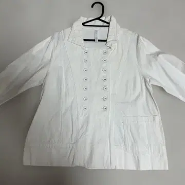 택없는 새상품 Gauze 화이트 버튼 자켓