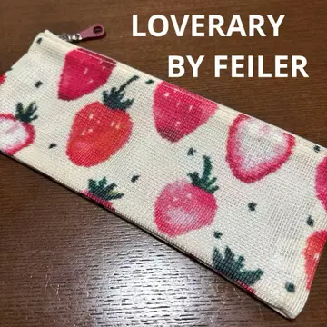 LOVERARY 페이러 스트로베리 도트 펜 케이스형 파우치 메쉬 딸기