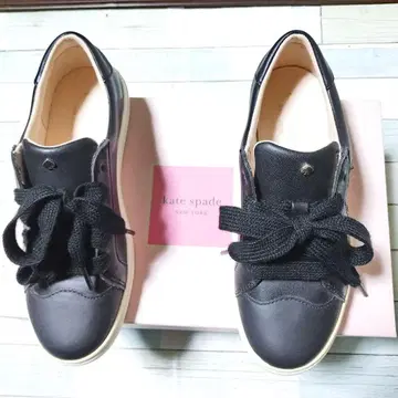 케이트 스페이드 가죽 스니커즈 스페이드 로고