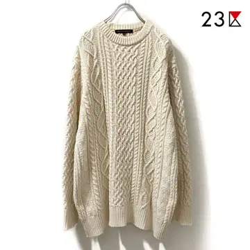23구 케이블 니트 긴팔 스웨터 아이보리 온워드 카시야마
