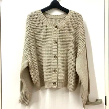 Chou Chou* 와플 니트 니트 가디건 숏 기장풍 실루엣 예쁨