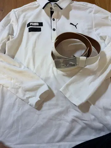 PUMA 피케 셔츠와 가죽 벨트 세트