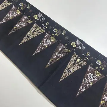 멋진 꽃 사라사 무늬 나고야 오비 기모노 애호가 클럽 432