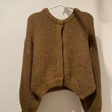 hinari 스팽글 니트 가디건 브라운