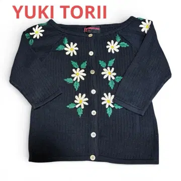 YUKI TORII 유키토리이 플라워 자수 가디건 블랙 9호