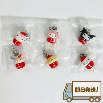 산리오 캐릭터즈 딸기 메지루시 액세서리 전 6종 컴플리트 세트