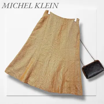 미쉘클랑 플레어 스커트 (S) 베이지 엘레강트 고급 성인 여성