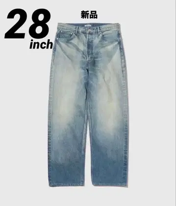 SELVEDGE FADED HEAVY DENIM WIDE PANTS 28